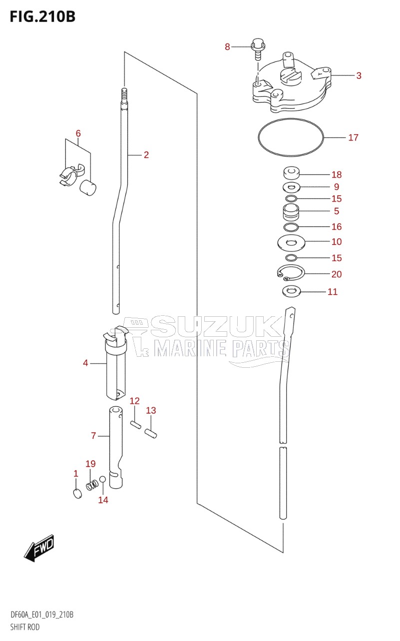 SHIFT ROD (DF60AVT,DF60AVTH)