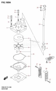 DF40A From 04003F-210001 (E01)  2012 drawing WATER PUMP (DF40A:E01)