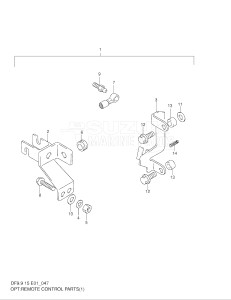 00991 F-751001- (1997) 9.9hp - (DF9.9(A,AR)S V) DF9.9(A,A)S V drawing OPT:REMOTE CONTROL PARTS