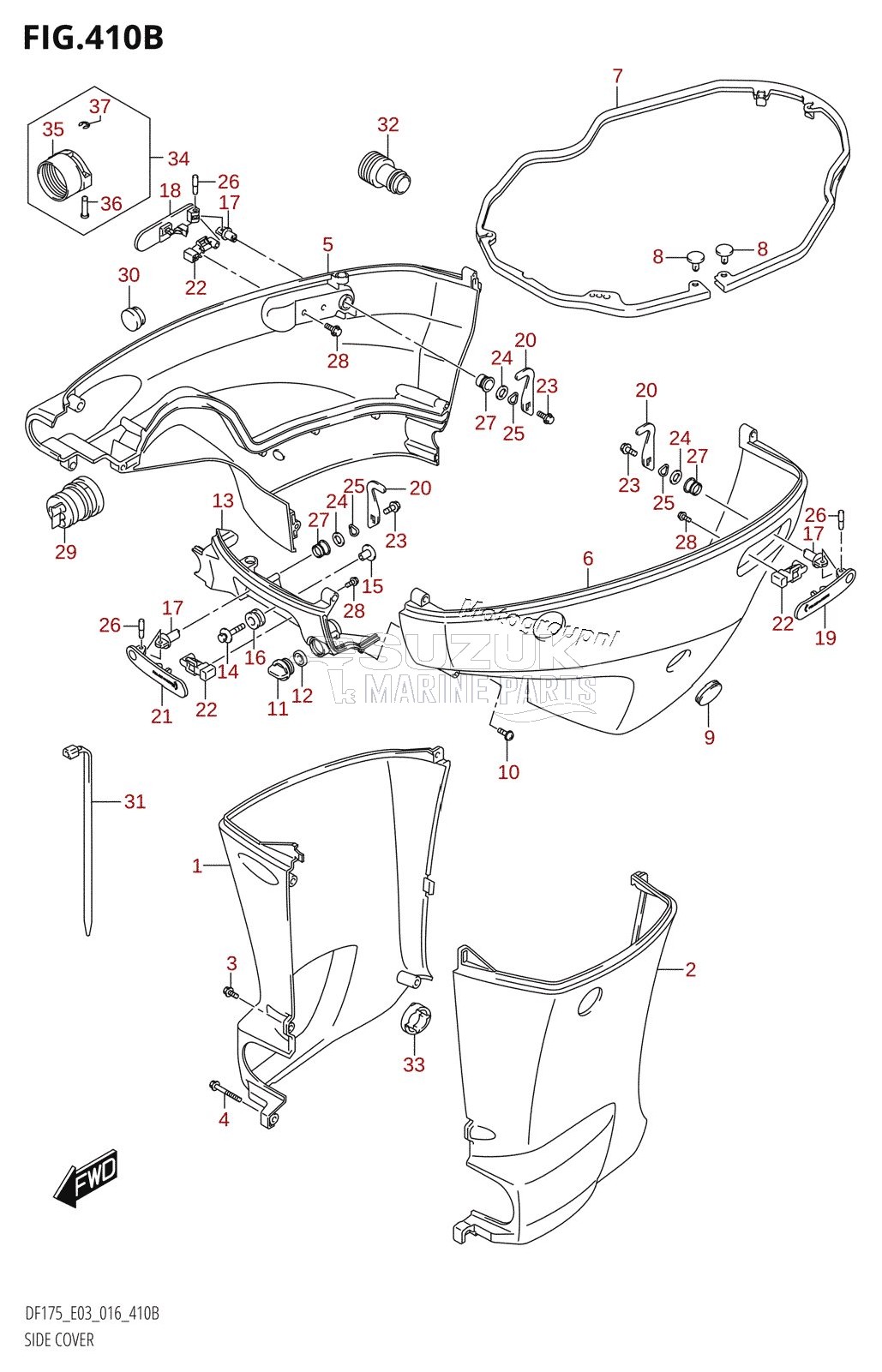 SIDE COVER (DF150TG:E03)