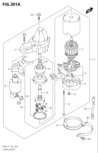 07003F-240001 (2022) 70hp E11 E40-Gen. Export 1-and 2 (DF70AT  DF70ATH  DF70ATH) DF70A drawing STARTING MOTOR