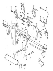 Outboard DT 65 drawing Clamp Bracket (1988 to 1994)