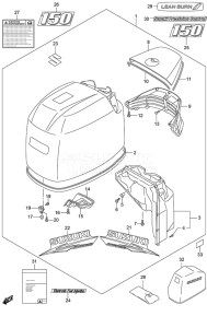 DF 150 drawing Engine Cover (White) (Model: TG/ZG)