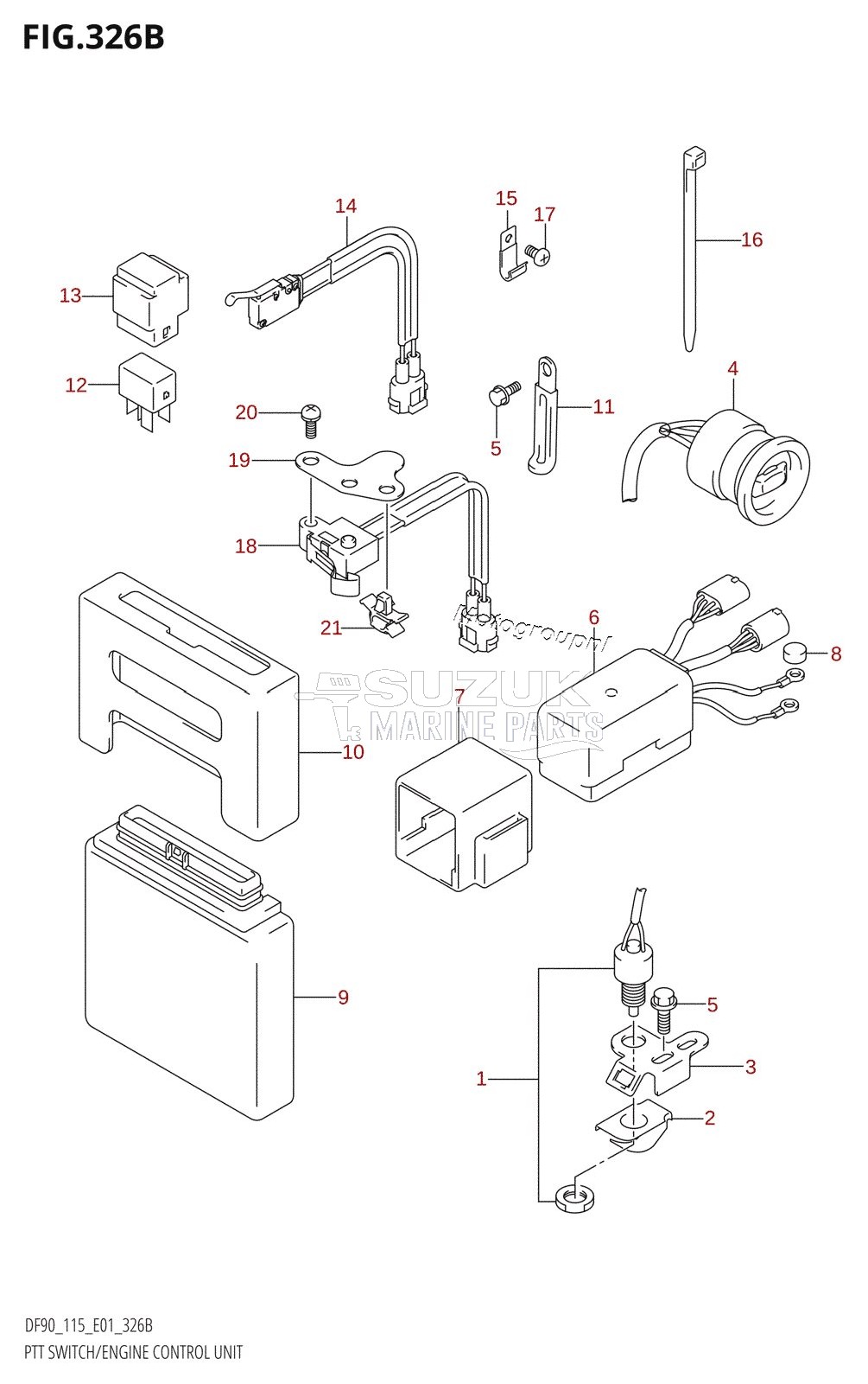 PTT SWITCH /​ ENGINE CONTROL UNIT (K4,K5,K6,K7,K8,K9,K10,011)