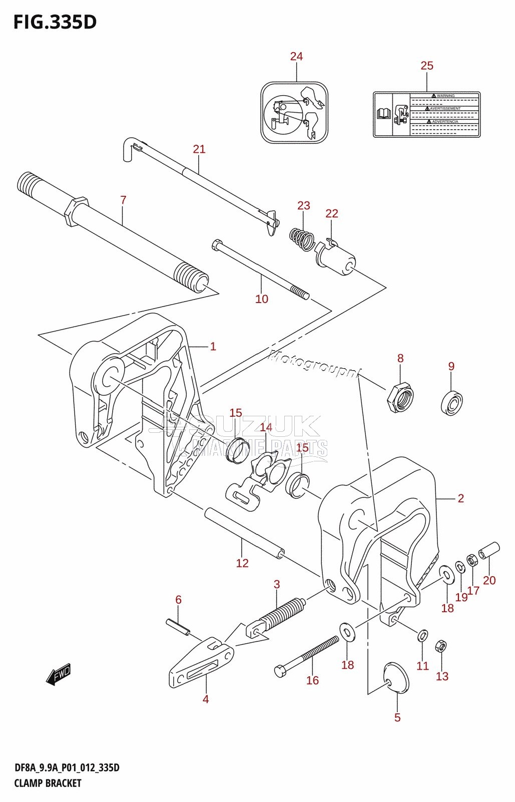 CLAMP BRACKET (DF9.9AR:P01)