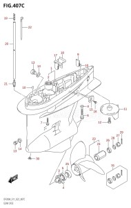 DF150AP From 15003P-040001 (E03 E40)  2020 drawing GEAR CASE (DF200AZ:(E01,E40):020,DF200AZ:(E11,E40):(021,022))