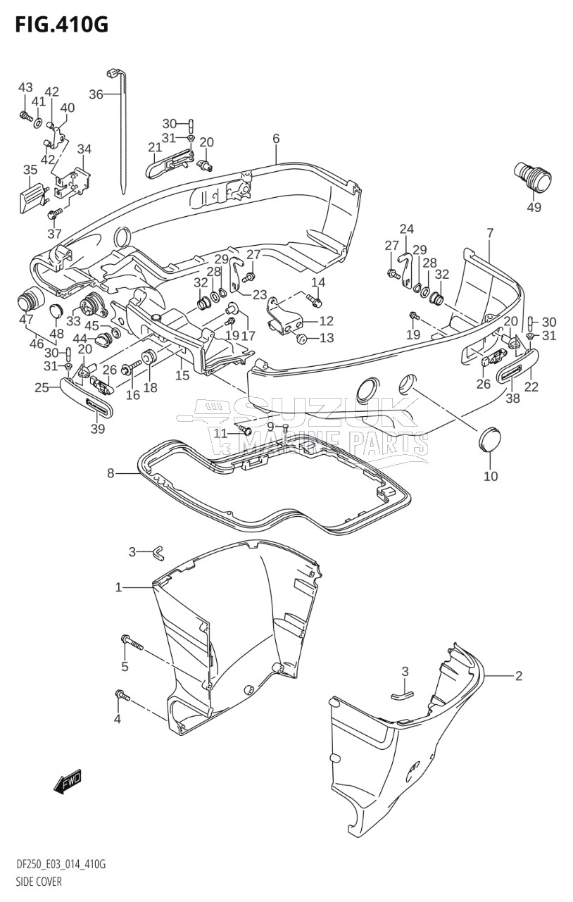 SIDE COVER (DF200T:E03:L-TRANSOM)