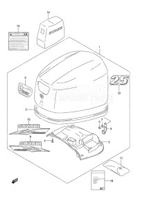 Outboard DF 25 V-Twin drawing Engine Cover