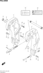 03003F-140001 (2021) 30hp P01 P40-Gen. Export 1 (DF30A   DF30AQ   DF30AR   DF30AT  DF30AT    DF30AT   DF30ATH  DF30ATH    DF30ATH) DF30A drawing CLAMP BRACKET (DF30AQ)