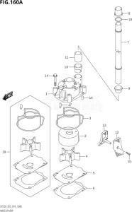25003Z-910001 (2019) 250hp E03 E40-USA - Costa Rica (DF250ST  DF250Z) DF250Z drawing WATER PUMP (DF225T,DF225Z,DF250T,DF250Z)
