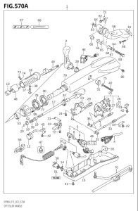 07501F-340001 (2023) 75hp E03-USA (DF75AT) DF75A drawing OPT:TILLER HANDLE (SEE NOTE 1)