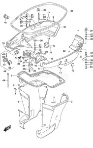 DF 300AP drawing Side Cover w/Transom (X or XX)