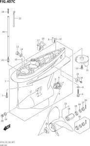 25003Z-040001 (2020) 250hp E03-USA (DF250Z  DF250Z) DF250Z drawing GEAR CASE (DF225Z)