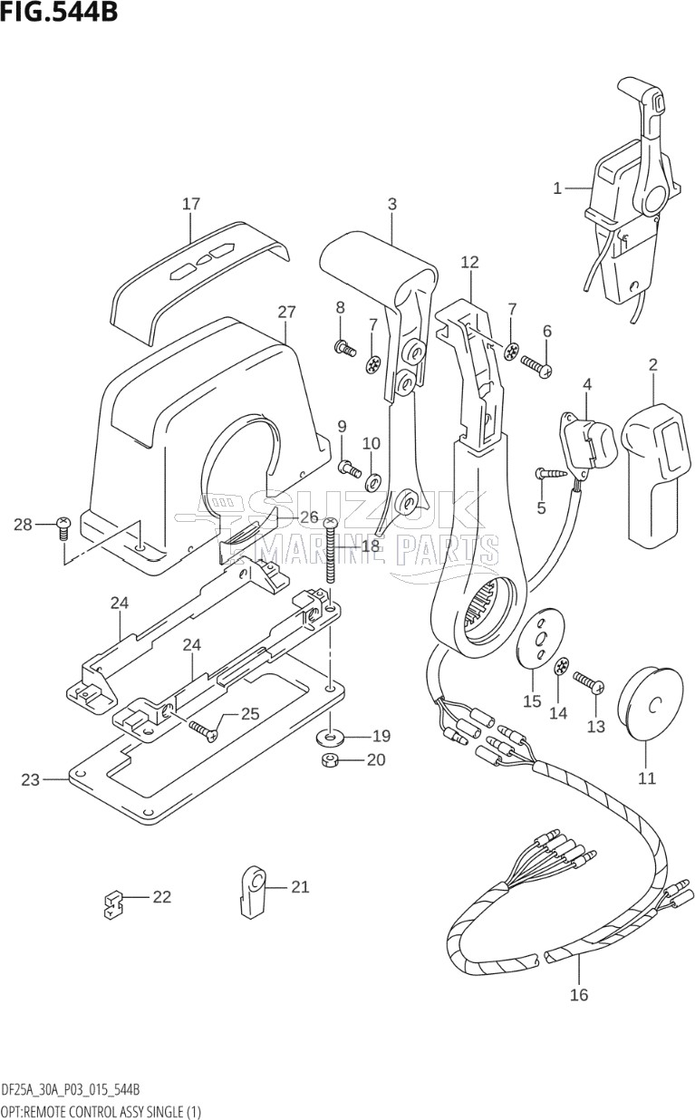 OPT:REMOTE CONTROL ASSY SINGLE (1) (DF25AT:P03)