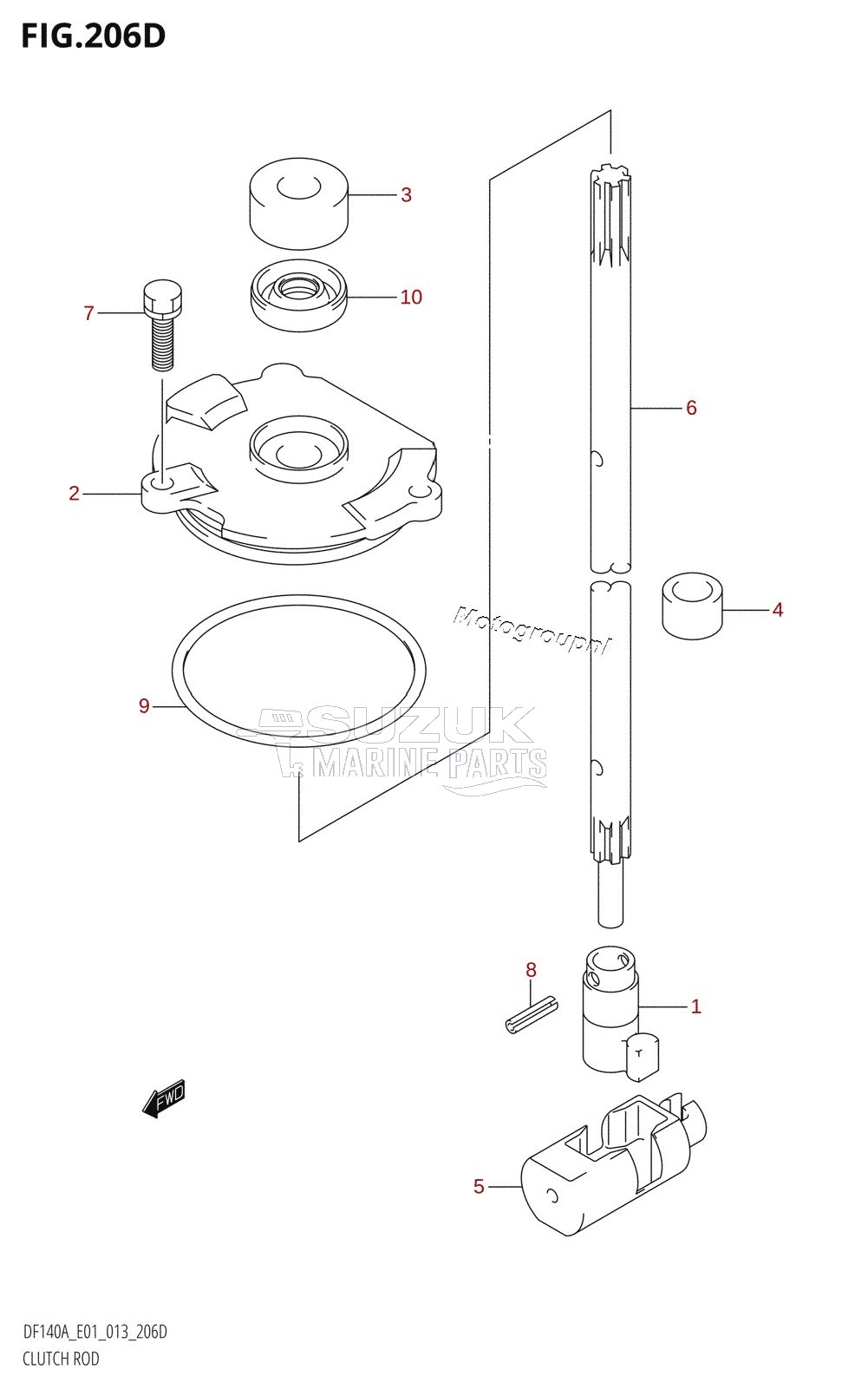 CLUTCH ROD (DF140AZ:E40)