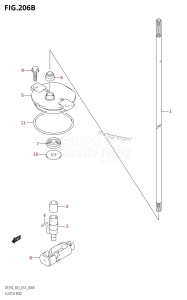 DF250Z From 25003Z-410001 (E03)  2014 drawing CLUTCH ROD (DF200Z:E03)