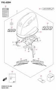 DF200A From 20003F-510001 (E01 E40)  2015 drawing ENGINE COVER (DF200AZ:E40)