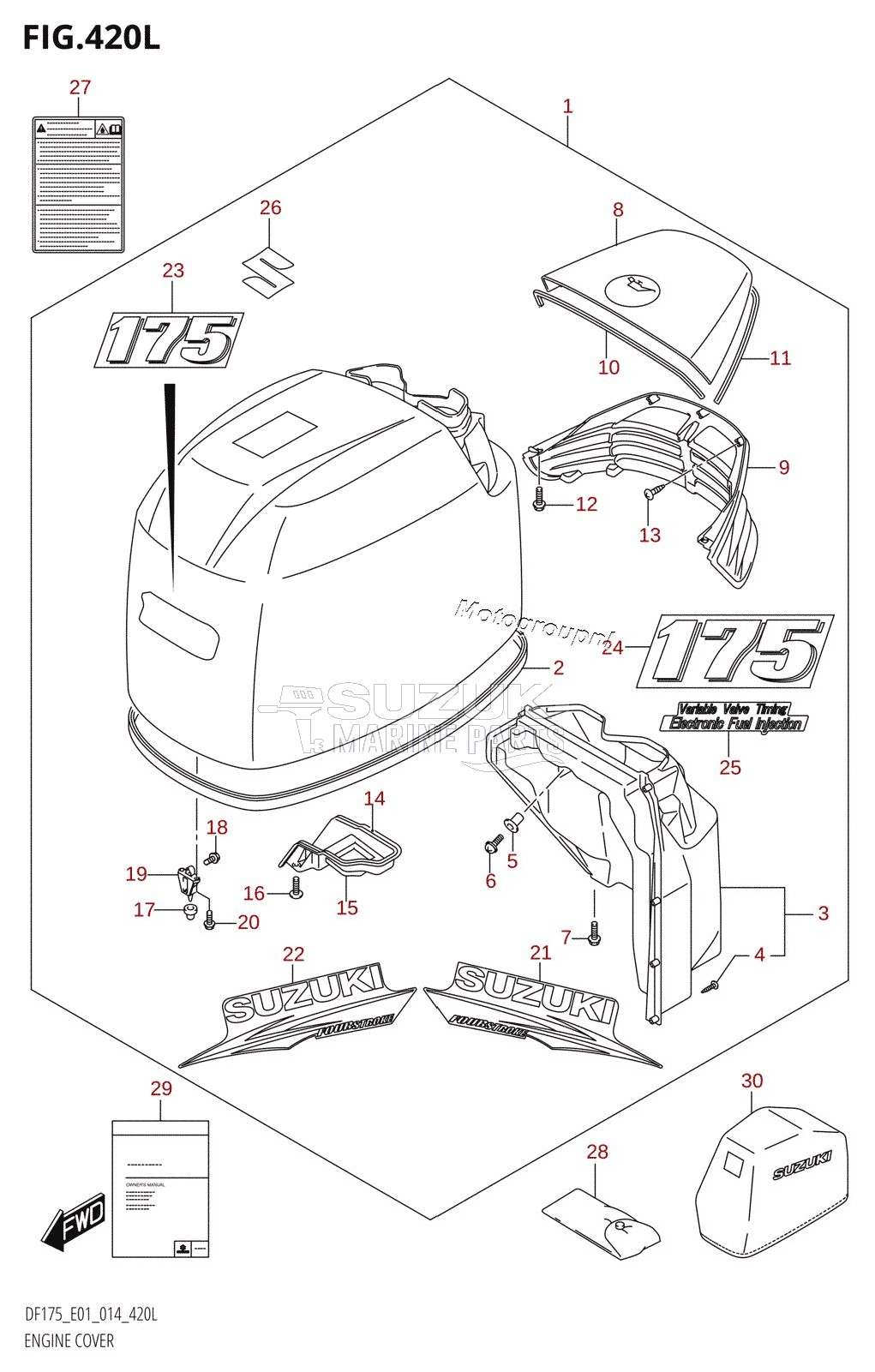 ENGINE COVER ((DF175T,DF175Z):E40)