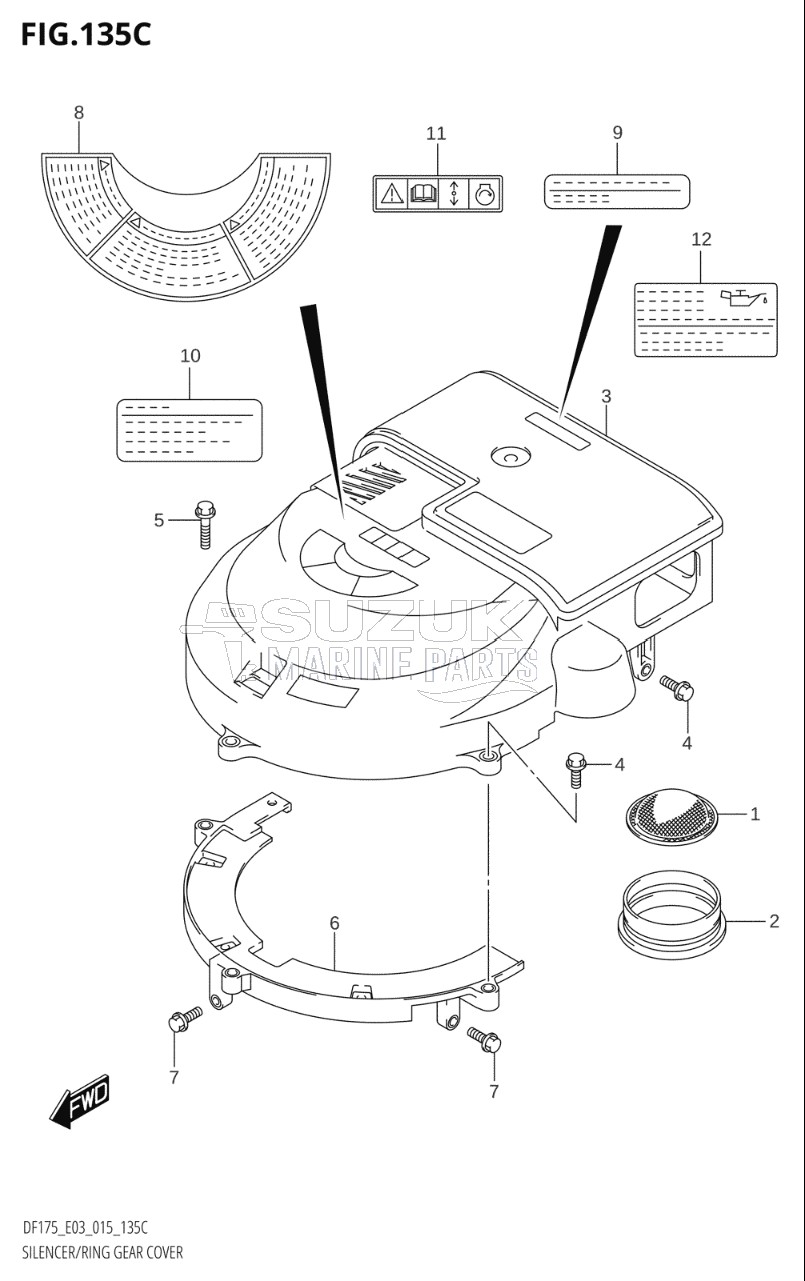 SILENCER / RING GEAR COVER (DF150Z:E03)