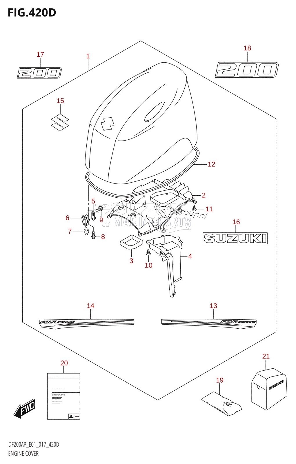 ENGINE COVER (DF200AP:E40)