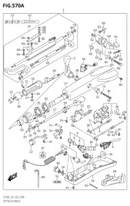 10005F-340001 (2023) 100hp E01-Gen. Export 1 (DF100C) DF100C drawing OPT:TILLER HANDLE