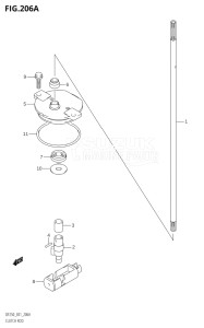 25001Z-780001 (2007) 250hp E01 E40-Gen. Export 1 - Costa Rica (DF250ZK7) DF250Z drawing CLUTCH ROD (DF200T,DF200WT,DF225T,DF225WT,DF250T)