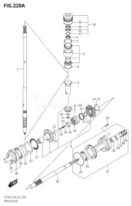 15002Z-240001 (2022) 150hp E40-Costa Rica (DF150WZ) DF150 drawing TRANSMISSION (DF150WT)