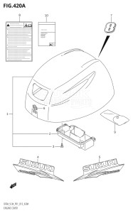 00994F-310001 (2013) 9.9hp P01-Gen. Export 1 (DF9.9A  DF9.9AR) DF9.9A drawing ENGINE COVER (DF8A:P01)