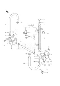 Outboard DF 70 drawing Fuel Injector (S/N 972015 & Older)