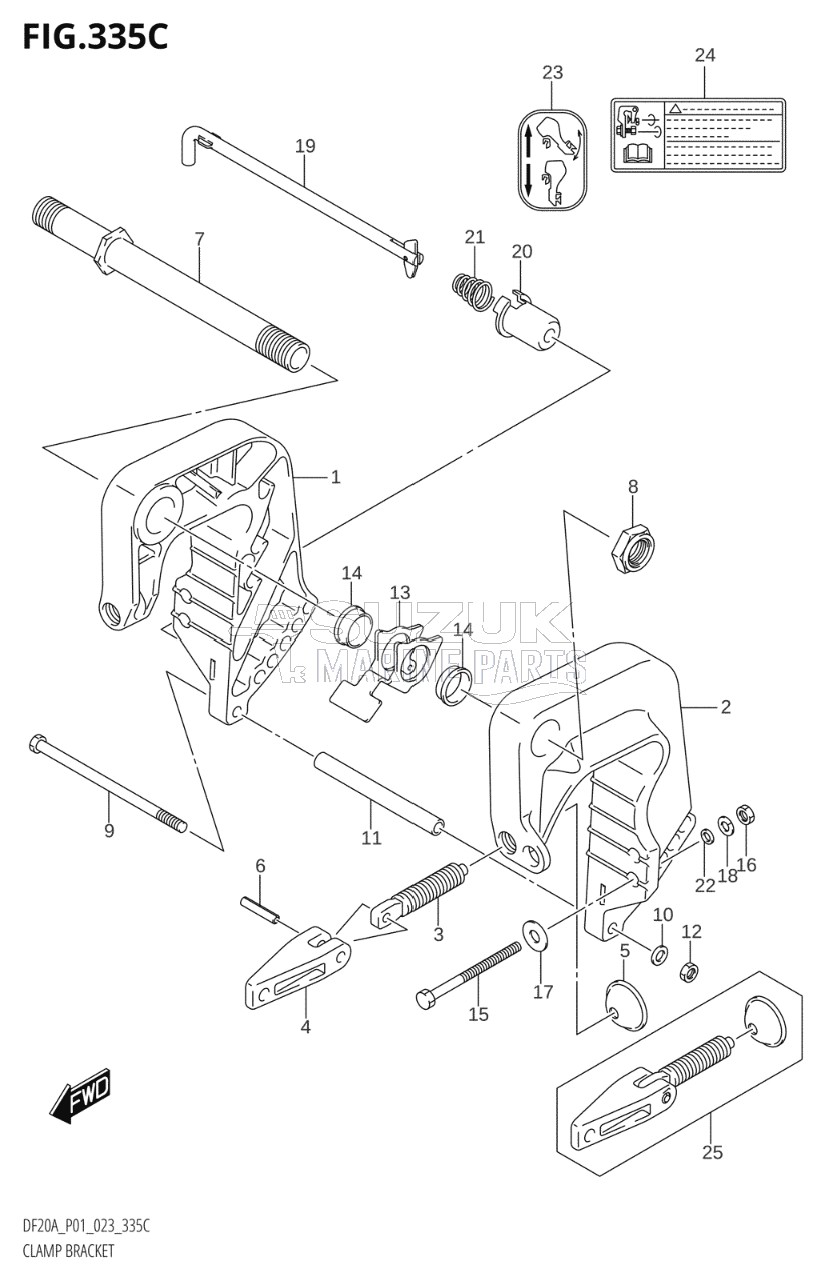 CLAMP BRACKET (DF9.9BR,DF15AR,DF20AR)