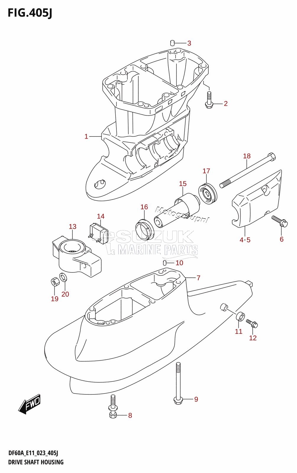 DRIVE SHAFT HOUSING (DF40ASVT:E34)