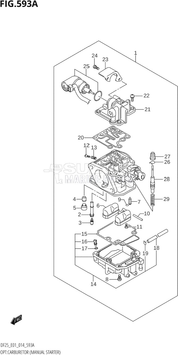 OPT:CARBURETOR (MANUAL STARTER) (DF25:E01:M-STARTER)