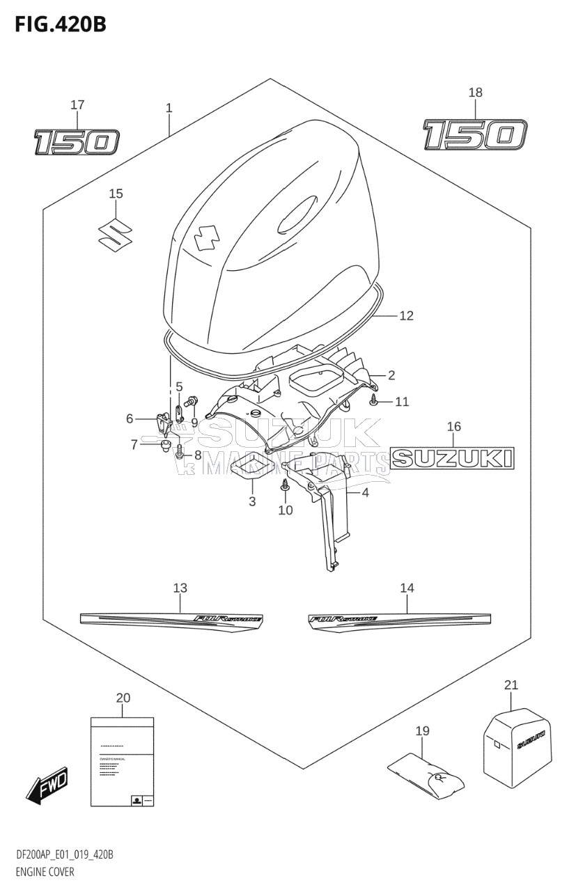 ENGINE COVER (DF150AP:E40)