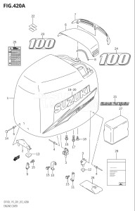 11502Z-210001 (2012) 115hp E01 E40-Gen. Export 1 - Costa Rica (DF115Z) DF115Z drawing ENGINE COVER (DF100T:E01)