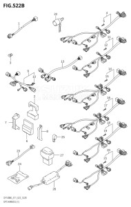 14004Z-140001 (2021) 140hp E11 E40-Gen. Export 1-and 2 (DF140BZG) DF140BZG drawing OPT:HARNESS (1) (022)