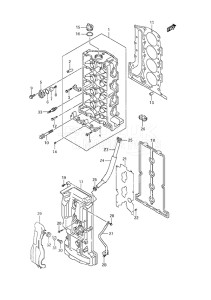 Outboard DF 70A drawing Cylinder Head