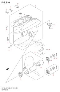 DF40A From 04004F-210001 (E34-Italy)  2012 drawing GEAR CASE (DF40AST E34)