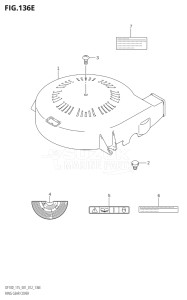 11502F-210001 (2012) 115hp E01 E40-Gen. Export 1 - Costa Rica (DF115T) DF115T drawing RING GEAR COVER (DF115Z:E01)