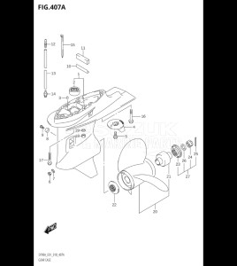 10004F-810001 (2018) 100hp E01 E40-Gen. Export 1 - Costa Rica (DF100BT) DF100B drawing GEAR CASE (DF70A,DF90A,DF100B)