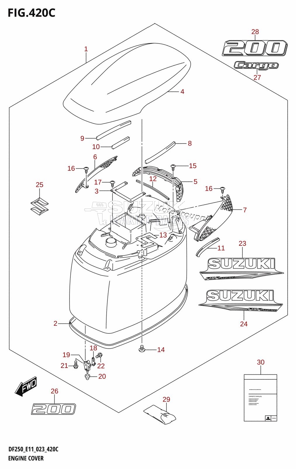 ENGINE COVER ((DF200T,DF200Z):(022,023))