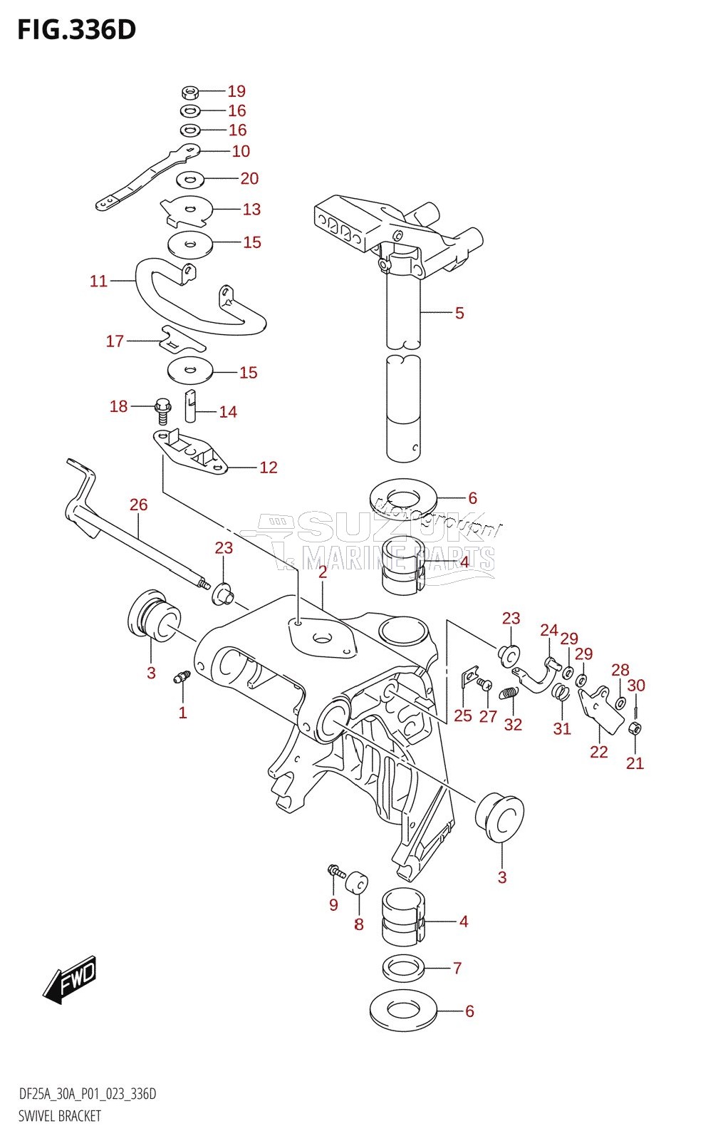 SWIVEL BRACKET (DF25ATH,DF30ATH)