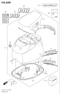 10003F-610001 (2016) 100hp E01 E11-Gen. Export 1-and 2 (DF100AT) DF100A drawing ENGINE COVER (DF140AT:E11)