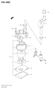 15002F-210001 (2012) 150hp E03-USA (DF150T) DF150 drawing WATER PUMP (DF175T:E03)