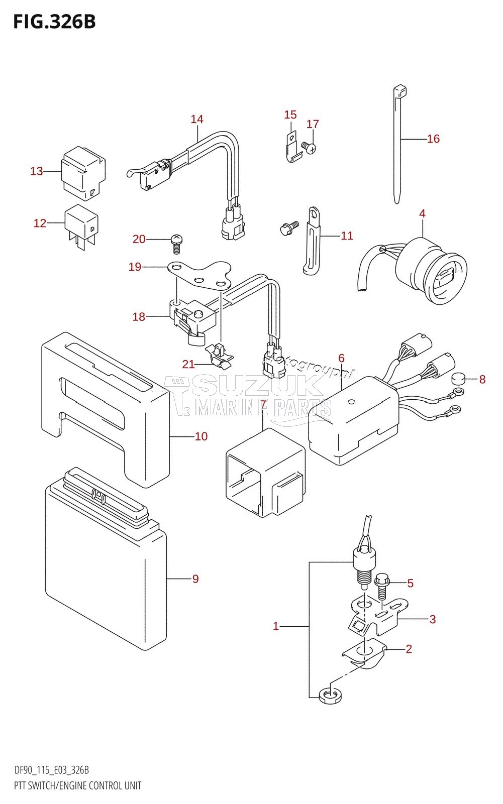 PTT SWITCH /​ ENGINE CONTROL UNIT (K4,K5,K6,K7,K8,K9,K10,011)