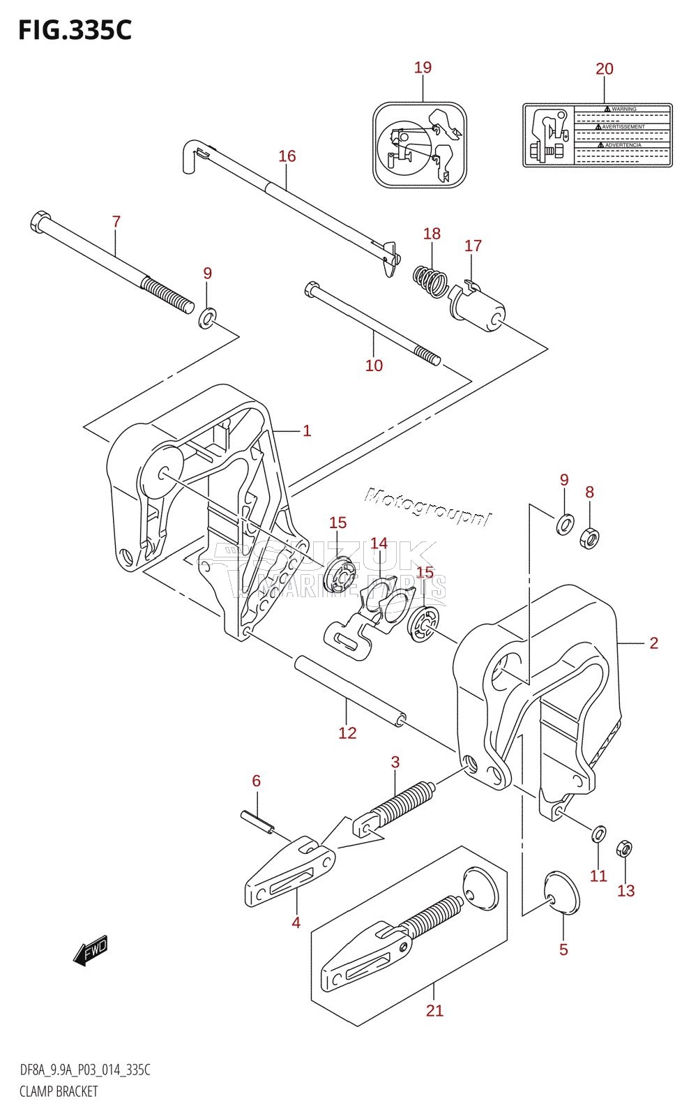 CLAMP BRACKET (DF9.9A:P03)