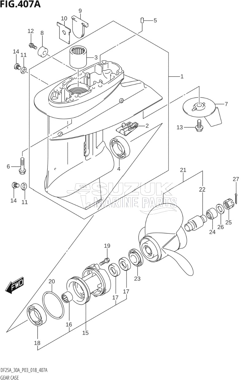 GEAR CASE (DF25A,DF25AQ)