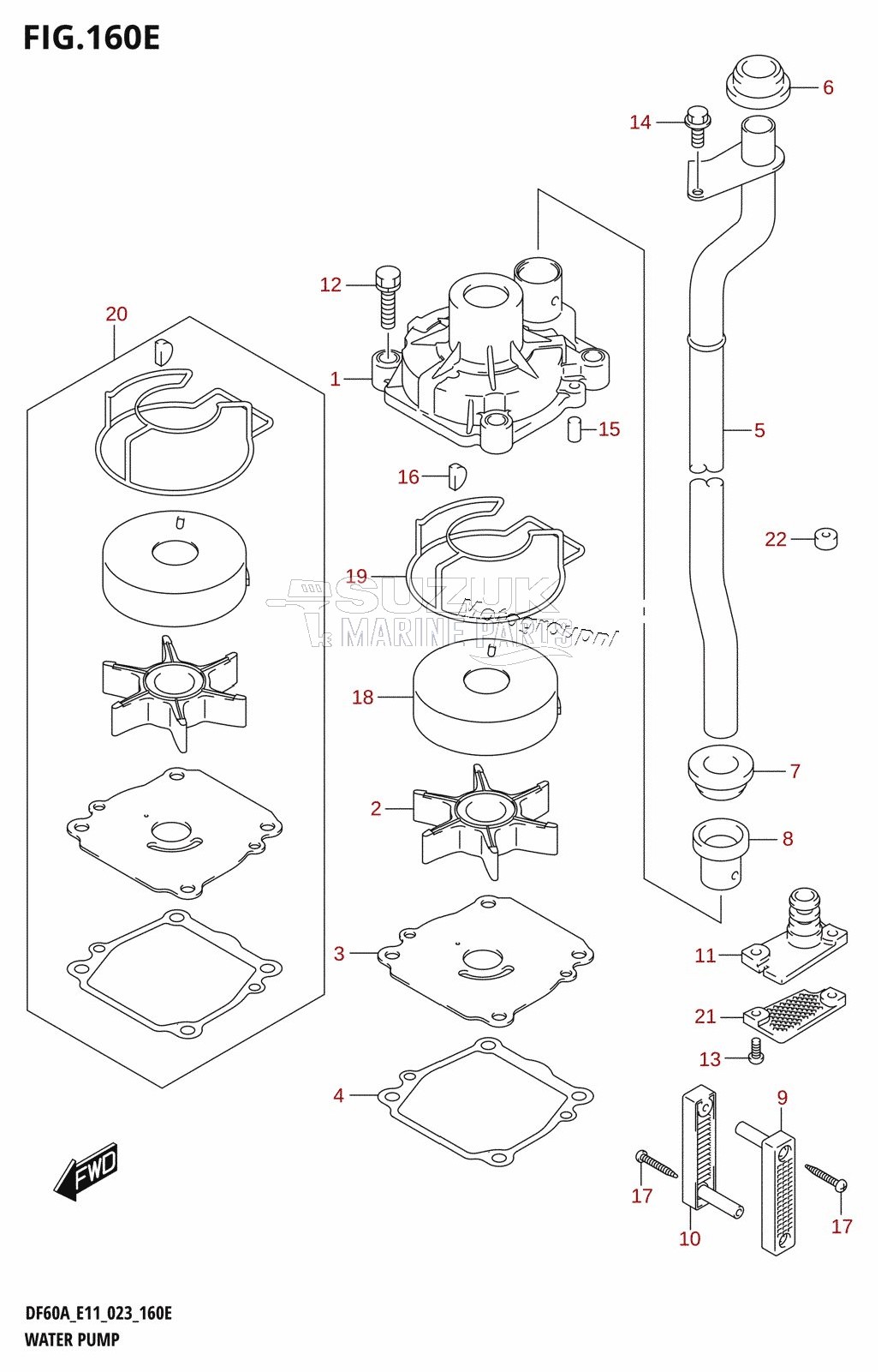 WATER PUMP ((DF50AVTH,DF60AVT):E01,DF60AVT:E11,DF40ASVT:E34)