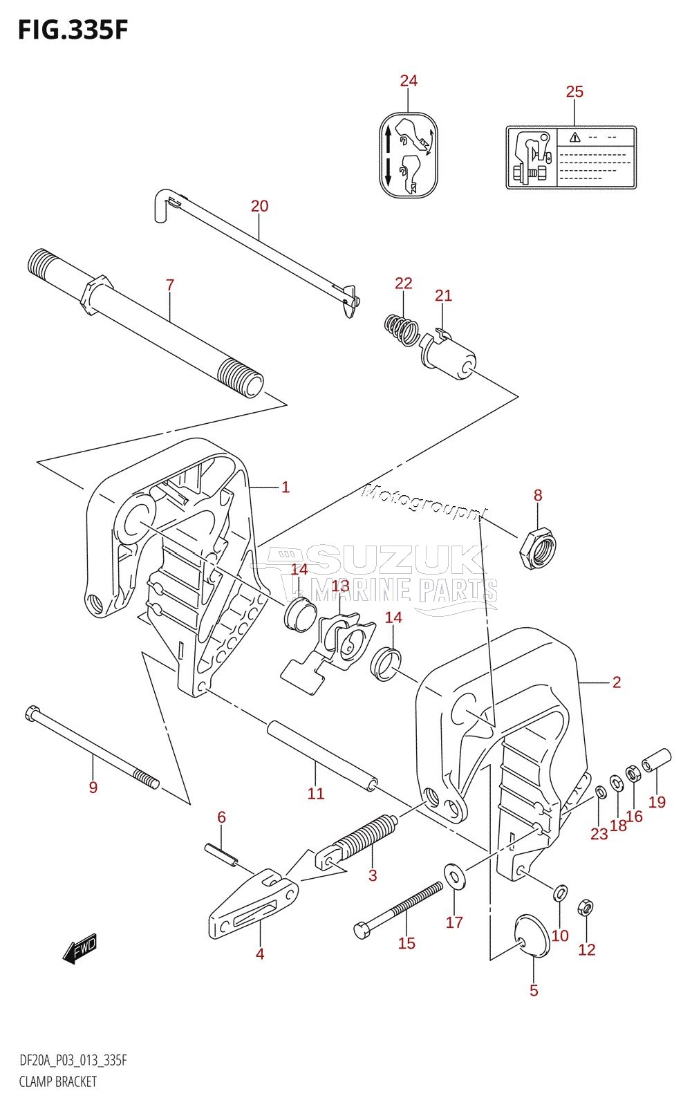 CLAMP BRACKET (DF20AR:P03)