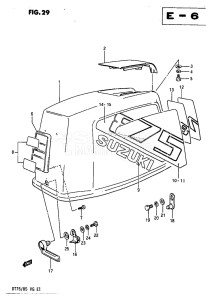 DT75 From 070501-60614 ()  1986 drawing ENGINE COVER (E07, E13, E40, TE7, TE13, TE40)