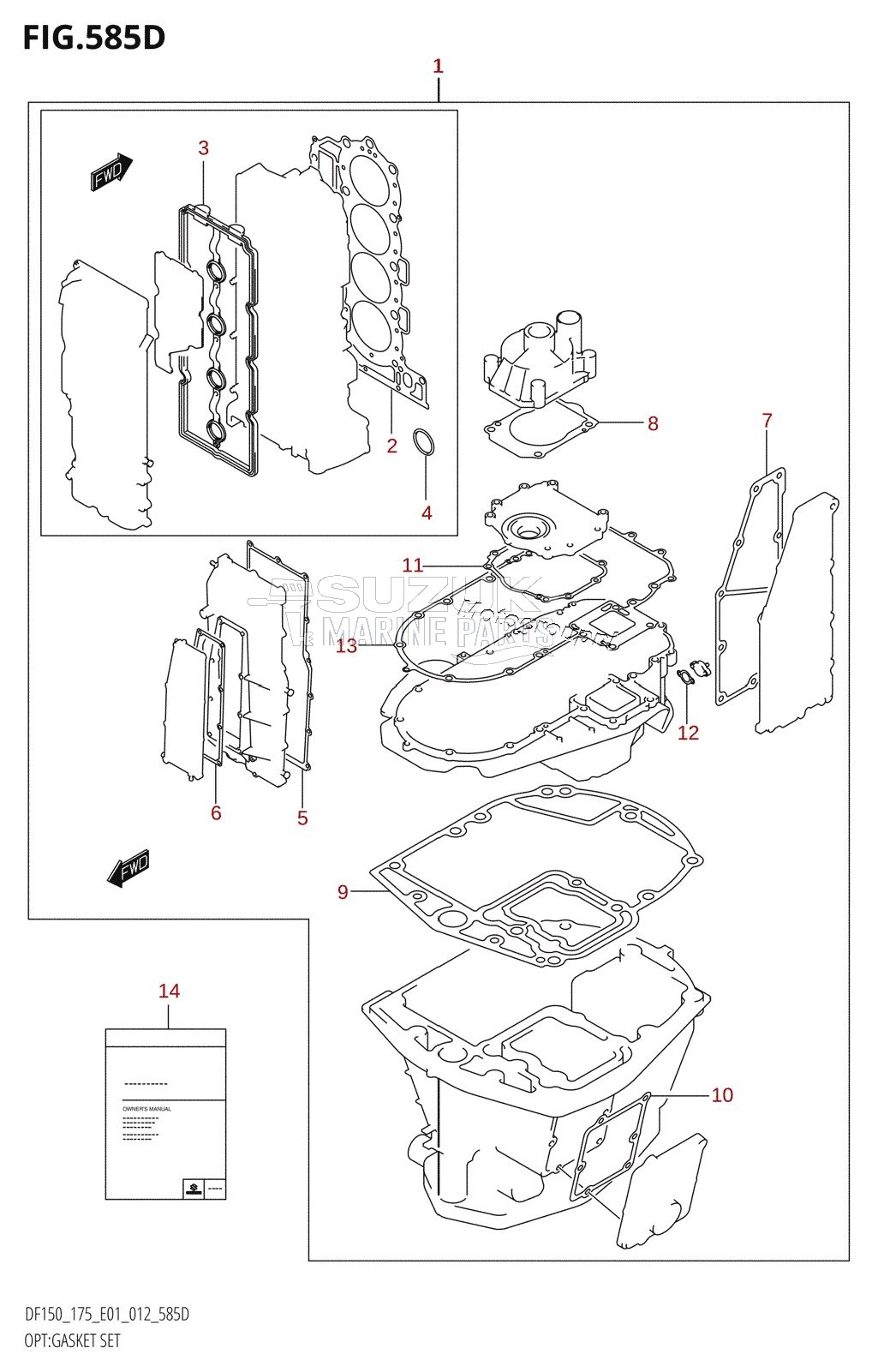 OPT:GASKET SET (DF150Z:E40)